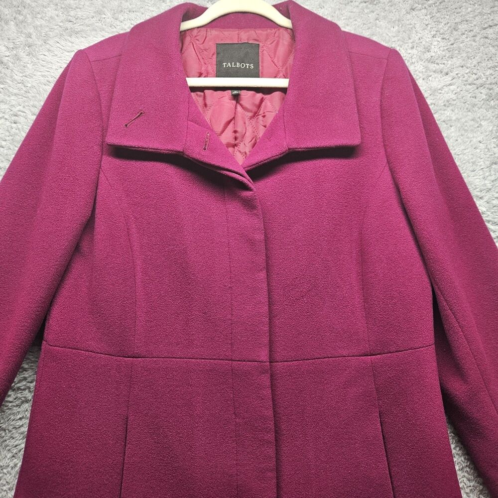 Talbots Magenta Pink Wool Mid Length Coat Size 16 Colorful - Picture 2 of 10